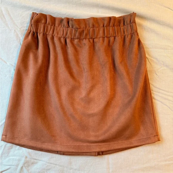Haute Monde Dark Academia Library Core Orange Suede Feel Skirt - Picture 6 of 10
